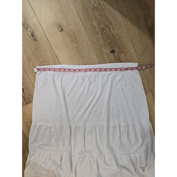 J Jill White Tiered Skirt Womens 20 Peasant Boho Retro Modest Coastal Stretch - Picture 2 of 7